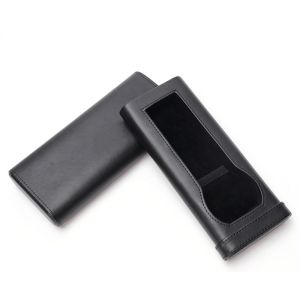Scratch Resistant Black Leather Watch Box Open Window Design For Single Watch