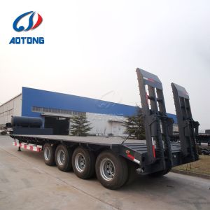 Optional Features 2 Axles Low Bed Trailer for Heavy Equipment Transportation
