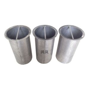 Stainless Steel Perforated Basket Filter Bag with 7-1/16" dia x 32" L Thread