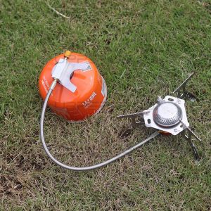 Mini Camping Stove Stainless Steel Foldable Propane Butane Stove with Carrying