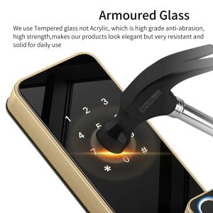 TT Lock Gold Smart Front Door Locks Anti Peep Password Fingerprint Card Acess