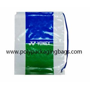 Thickness 0.07mm White PE Drawstring One Shoulder Backpack Drawstring Plastic