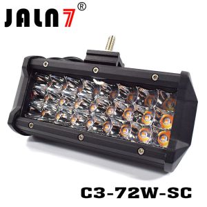 LED Light Bar JALN7 72W 3Rows 2 Colors LED Driving Lamp Super Bright Off Road