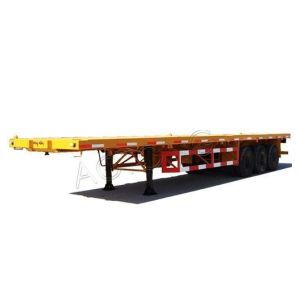 Container Twist Locks Flatbed Semi Trailer with 160mm Cross Beam and 12R22.5