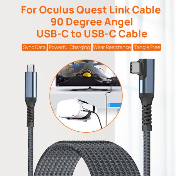 16FT Kuject VR Headset Cable For Oculus Quest 2 Quest 1 Type C To Type C Cable