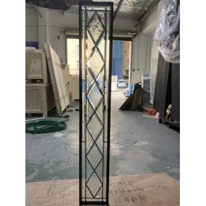 All Clear Bevel Decorative Glass Panel With Patina Caming For Entry Doors