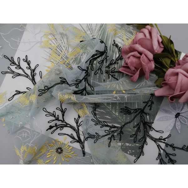 Tulle Mesh Corded Lace Fabric