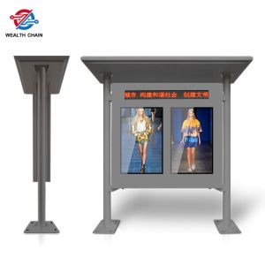 Grey Black Rainproof LCD Totem With 55" Dual Screens 4K Play -10°C To 55°C