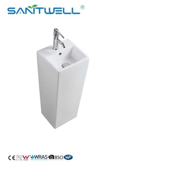 Quality Wholesale Luxury Styles Pedestal Basins White Color Floor Standing Sinks For European wholesale