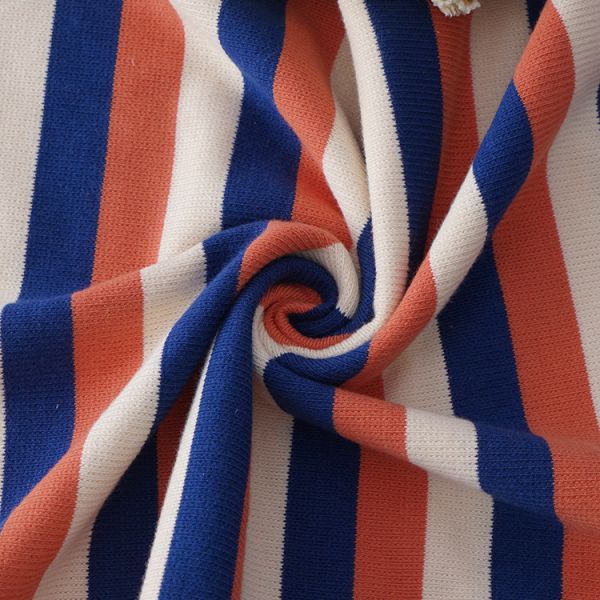 Lycra Cotton Pique Knit Fabric 163cm Yarn Dyed Stretch Soft Texture