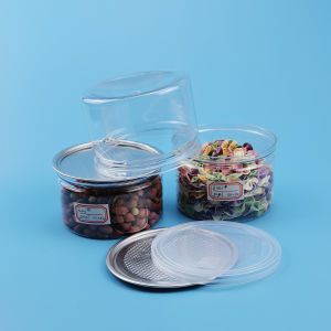 0.4L 0.5L Easy Open End PE Cap Plastic Food Jars