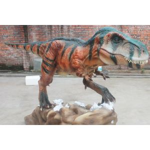 Brown Realistic Animatronic T-rex Dinosaur Model For Amusement Park