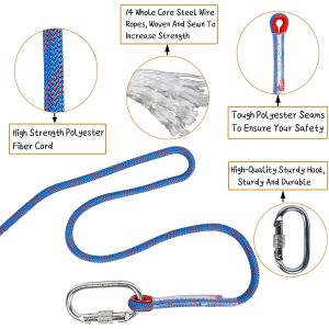10mm 12mm Static Climbing Rope 49ft 98ft Emergency Escape Rope