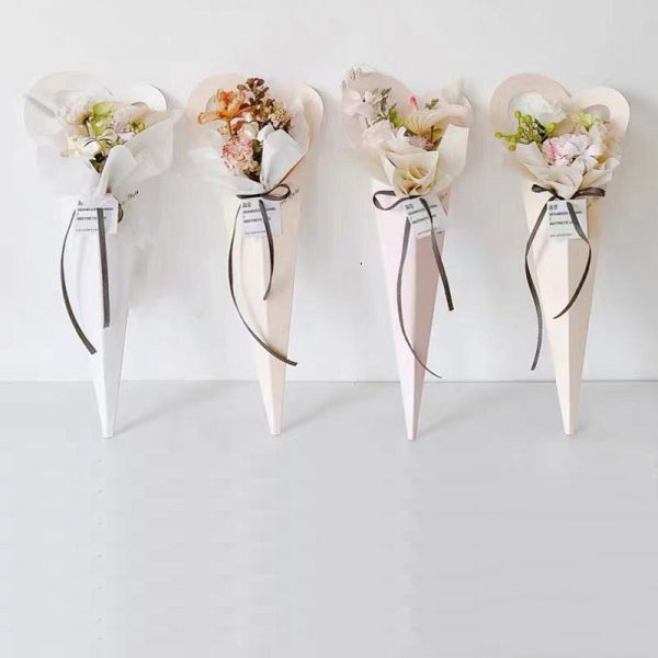 Quality Florist Bowknot Flower Sleeve Wrapping Paper Gift Box for Recyclable Single Rose wholesale