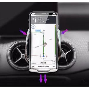 Qi Wireless Car Mobile Phone Holder Type C Port Fireproof PC ABS Material