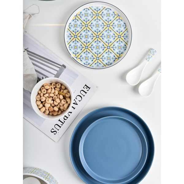 Sustainable Original Design Bohemian Art Style Ceramic Plate For Home Hotel And Party