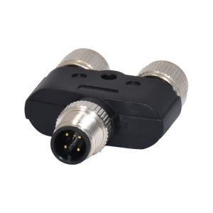 M12 Y Shape Splitter waterproof connector One male to two female adapter
