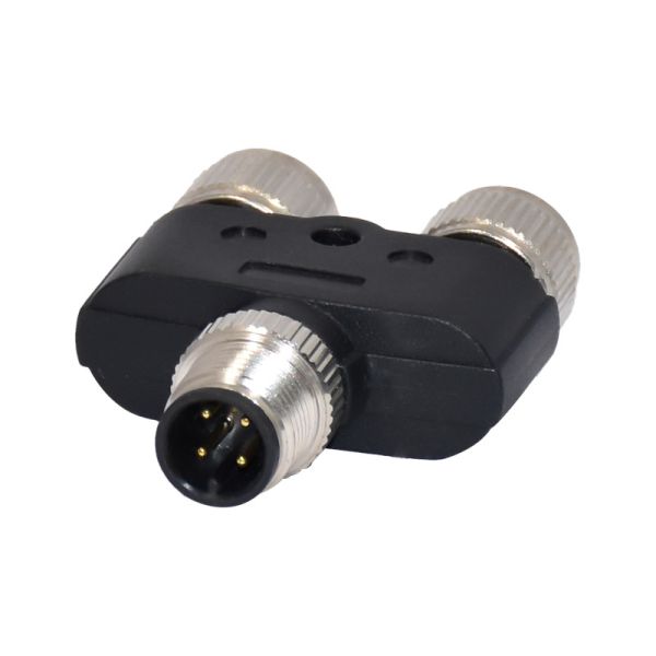 M12 Y Shape Splitter waterproof connector One male to two female adapter