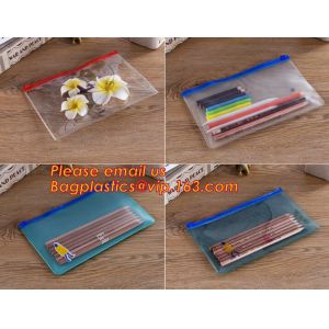 frosted pvc k document file bag, Custom zipper file folder bag, plastic top