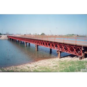 Prefabricated Delta Bailey Bridge / Steel Truss Bridge With Steel Structure