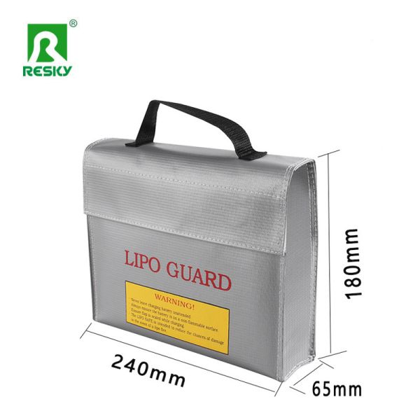Black Silver Red Color Fireproof Explosion Proof RC Lipo Battery Safe Charging Bag 65X180X240mm