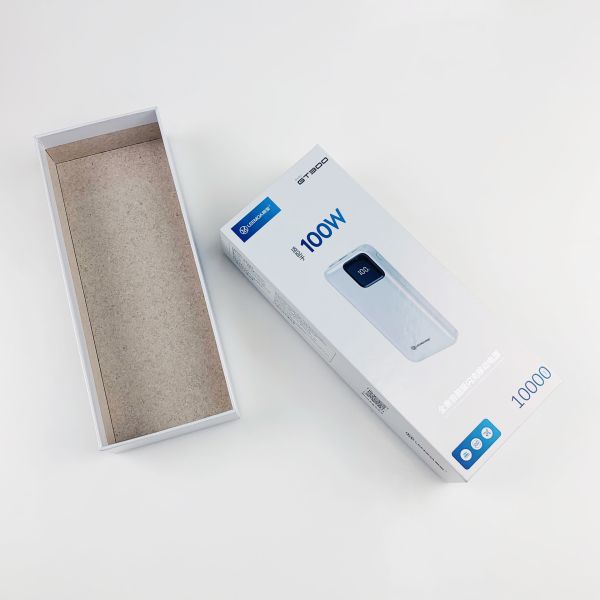 Custom Packaging Box Glossy Lamination Grey Board Electronics Power Bank Paper
