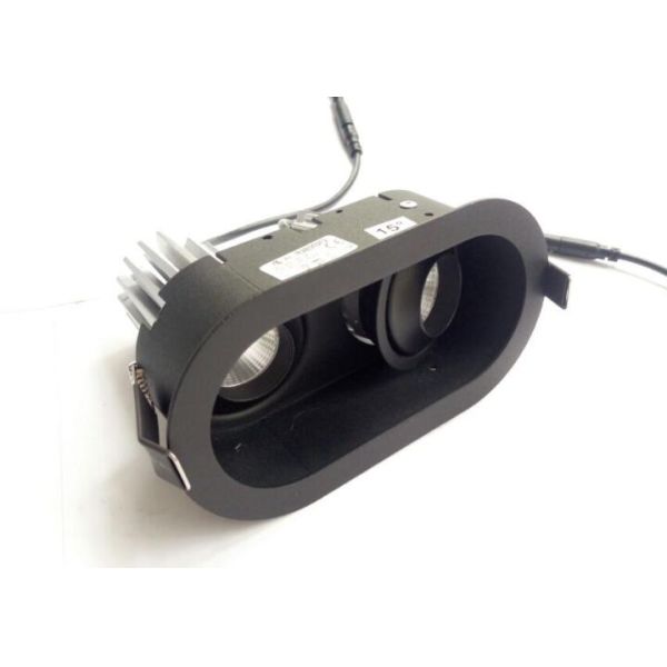 Warm White Two Head LED Spot Downlights Recessed Fixture 36 Degree Beam Angle