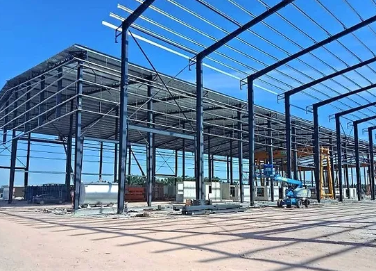 Prefabricated Steel Frame Buildings , Modern Steel Structure Prefab Workshop