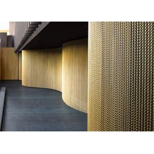 Salon Partition Metal Mesh Drapery Composed By Double Hook Aluminum Chains