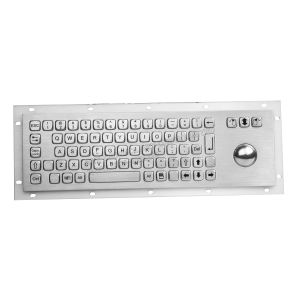 Ruggedized Waterproof Panel Mount Keyboard With Trackball , 38mm Optical