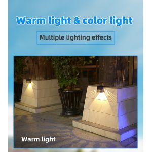 Outdoor Solar Powered Fence LED Lights Cylinder IP68 Waterproof RGB