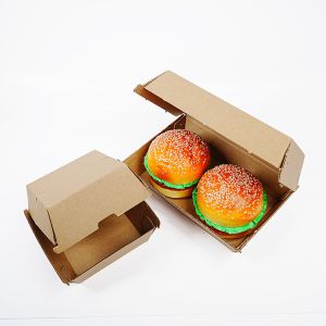 Cheap Varnished Biodegradable Fast Food Takeaway Box Customized Hamburger Box with Corrugated Board for sale