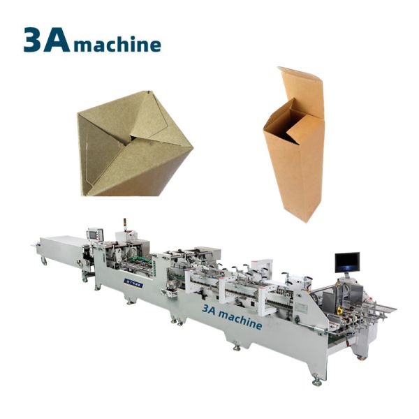 Cardboard and Corrugated Box Dual- Lock Bottom Glue Gun Machine with Feeder