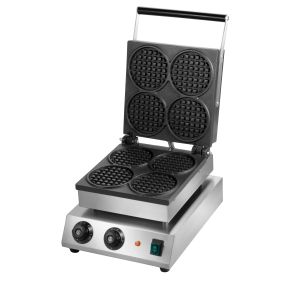 Stainless Steel Commercial Waffle Baker With Non Stick Coating 1.8KW Constant