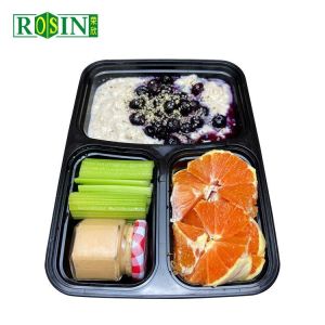 Square 3 Compartment Takeaway Food Container 1000ml Disposable Takeaway