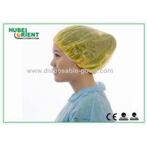 China Hotel use Waterproof Disposable Plastic Shower Caps Colored Free Size for Factory/Food processing on sale