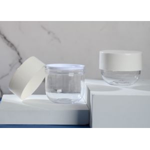 China Cute Style Empty Body Scrub Containers With Disc Spoon 250ml White Color Cap on sale