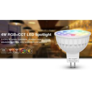 China Milight Wifi 4W MR16 RGB+CCT LED Spotlight 2.4G RF All color RGB and CCT adjustable dual white LED Bulb with IOS APP on sale