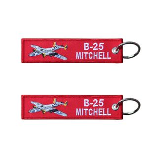 Polyester Thread Embroidered Fabric Keychain Washable Eco Friendly