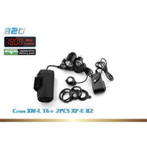 Cheap 1800 Lumen Front LED bike lights with 1 x CREE XM-L T6 LED + 2 x Cree XP-E R2 LED for sale
