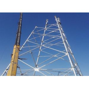 Tubular 220kV Power Distribution Tower , Steel Structure Lattice Cell Tower