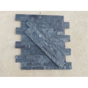 Black Slate Wall Stone Panels For Inside / Outside Wall Stone Cladding