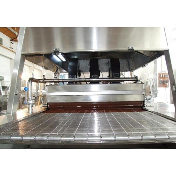 200kg 500kg capacity 200mm Chocolate Tempering Enrobing Machine Cool Tunnel