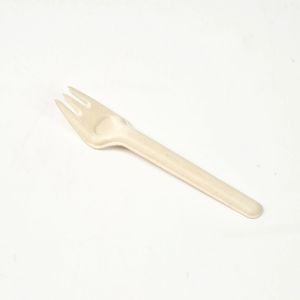 165mm White Compostable Sugarcane Bagasse Sugarcane Disposable Cutlery Fork
