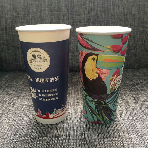 Disposable Paper Coffee Cups 16oz , Hot Chocolate Paper Cups Food Grade Ink