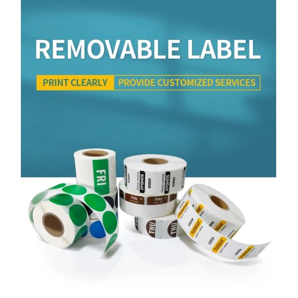 Oilproof Removable Food Date Stickers UV Coating Sticky Postage Labels