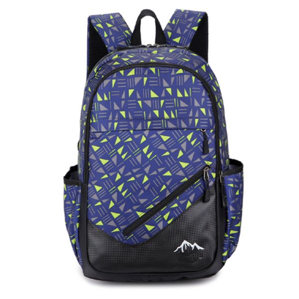 Nylon Casual shcool Backpack for kids blue camouflage with triangle