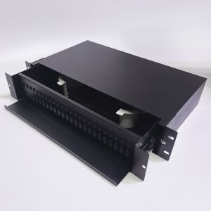 China 19 Inch Standard Rack Mountable Fiber Optic Patch Panel with Drawer Type and Max 192fo LC Quad Adapter on sale