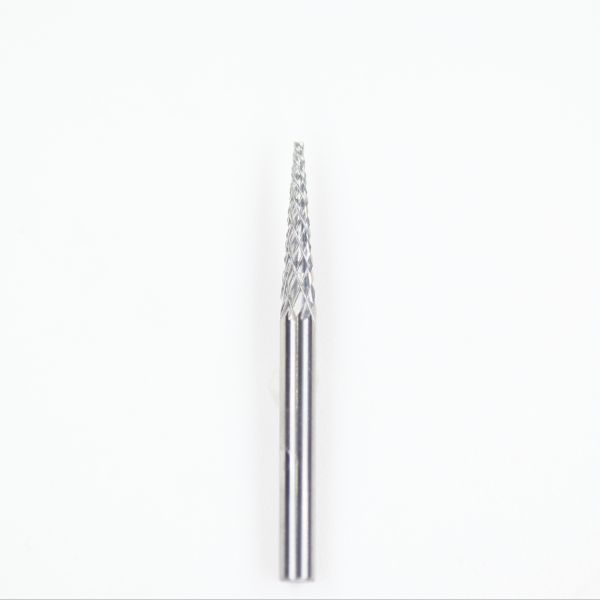 SM-43 1/8" Shank Solid Carbide Cone Pointed End Type Burr For Deburring, Milling