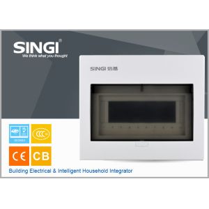 Elegant appearance 10 mounted units electrical distribution box focused on